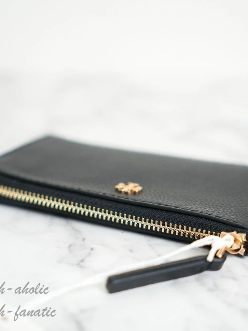 Tory Burch Blake Zip Card Case Leather Wallet in Black NWT
